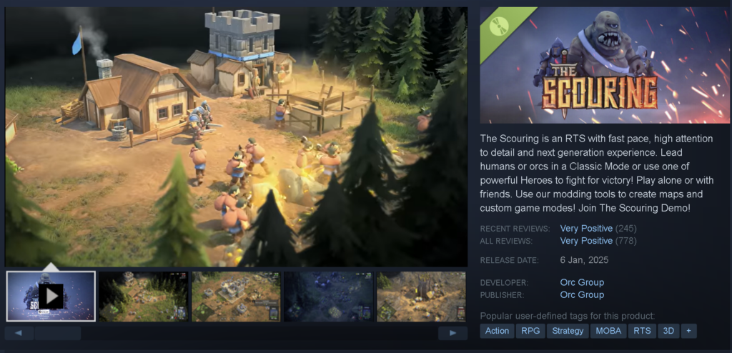 Image showing the scouring demo steam store page.